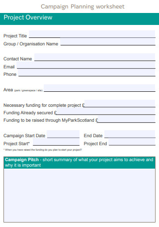 Campaign Project Plan Worksheet