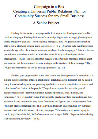 Campaign Senior Project Plan