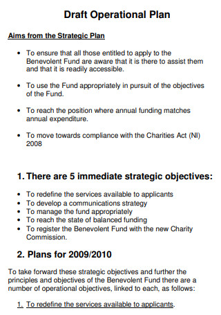 Charity Draft Operational Plan