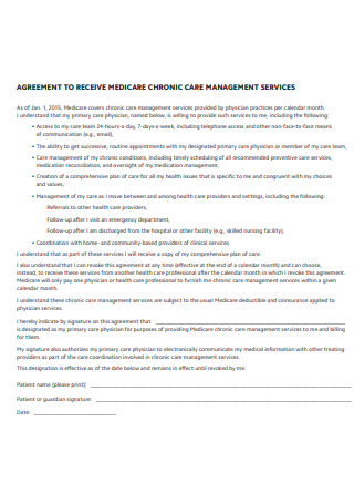 Chronic Care Management Services Agreement