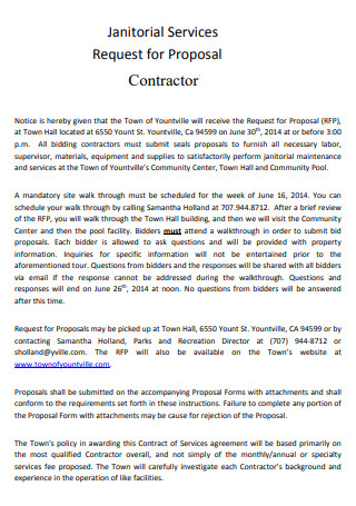 Cleaning Services Contractor Proposal