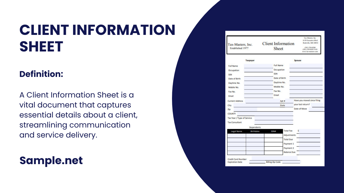 Client Information Sheet