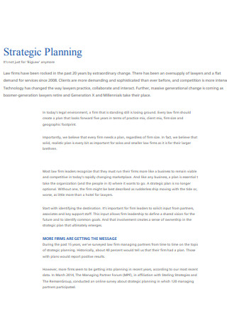 Client Legal Management Strategic Plan