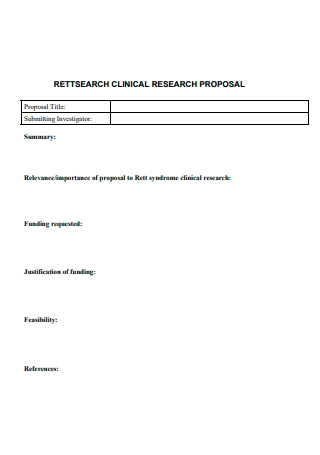 Clinical Research Proposal Example