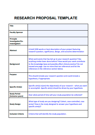 Clinical Research Proposal Template
