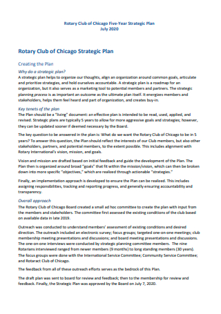 Club Five Year Strategic Plan