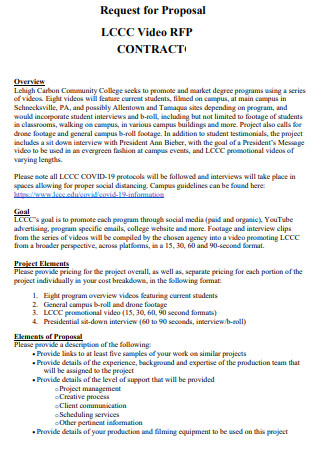 College Video Contract Proposal
