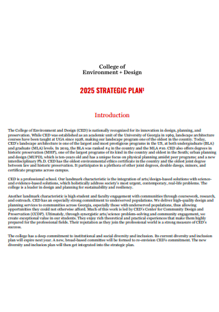College of Environment Design Strategic Plan
