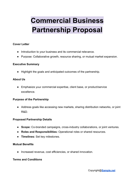 Commercial Business Partnership Proposal