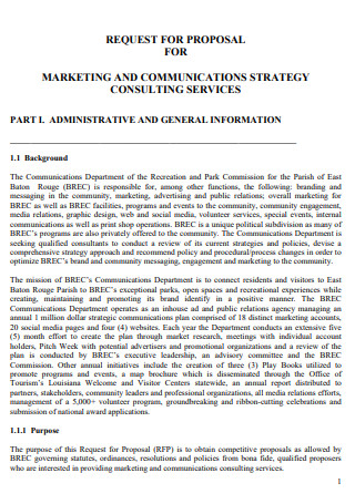 Communication Strategy Consulting Services Proposal