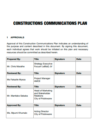 Construction Communication Plan Template
