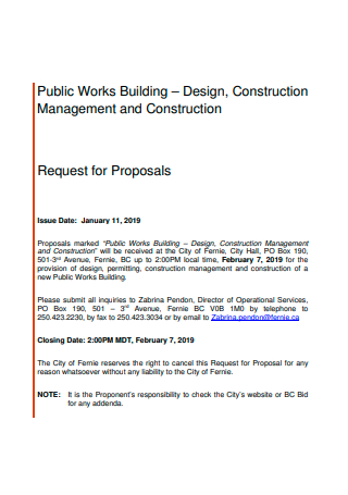 Construction Public Work Building Proposal