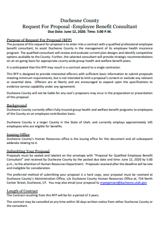 Contract Employee Benefit Consultant Proposal