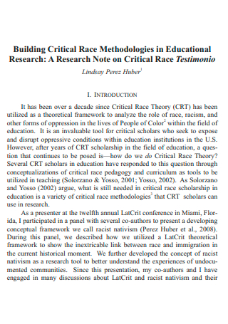 Critical Race Research Note