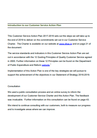 Customer Service Action Plan Template