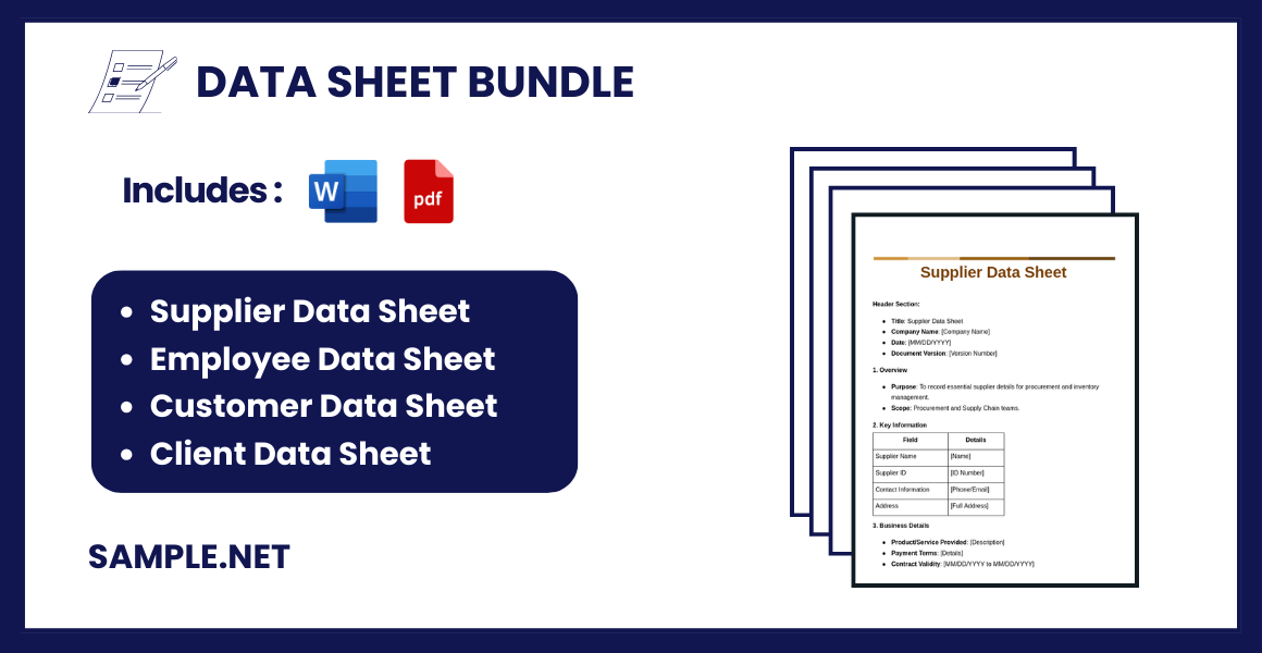 data sheet bundle