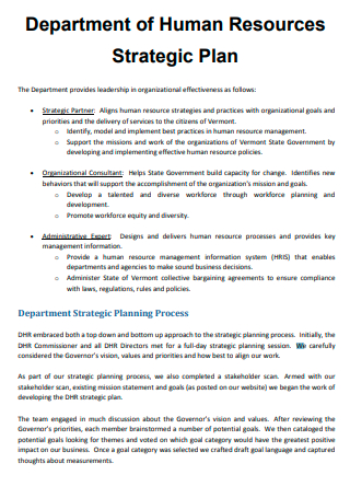Department of Human Resources Strategic Plan