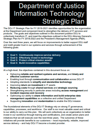Department of Justice Information Technology Strategic Plan