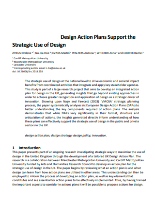 Design Strategic Action Plan