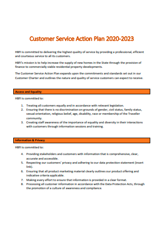 Draft Customer Service Action Plan