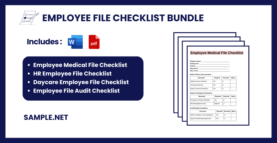 employee file checklist bundle