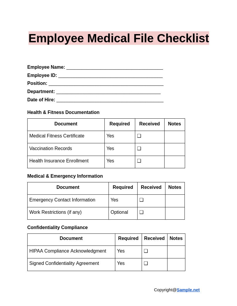 Employee Medical File Checklist Google Docs 01 06 2025 11 01 AM