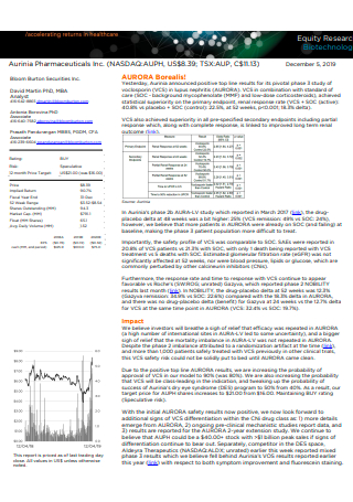 Equity Research Biotechnology Report
