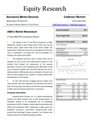 Equity Research Company Report