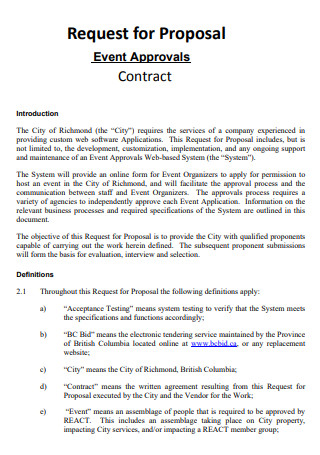 Event Approvals Contract Proposal