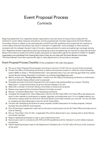 Event Contract Process Proposal