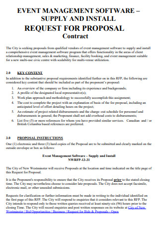 Event Management Supply Contract Proposal