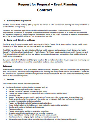 Event Planning Contract Proposal
