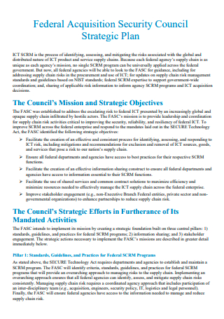 Federal Acquisition Security Council Strategic Plan1