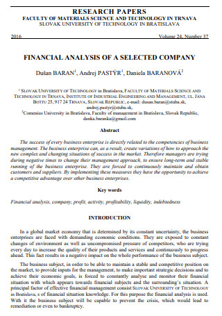 Financial Research Analysis Report