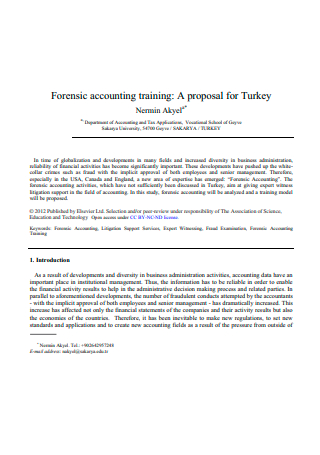 Forensic Accounting Training Proposal