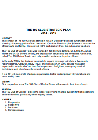 Formal Club Strategic Plan