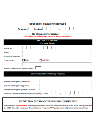 Formal Research Progress Report