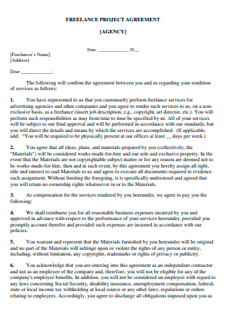 Freelance Project Agreement Template