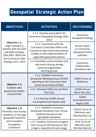 Geospatial Strategic Action Plan