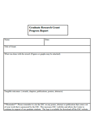 Graduate Research Grant Progress Report