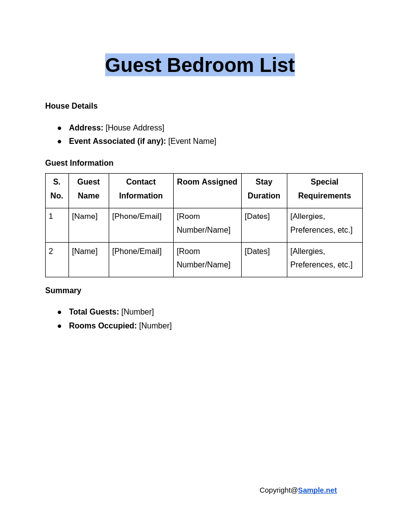 Guest Bedroom List Google Docs 01 15 2025 04 16 PM