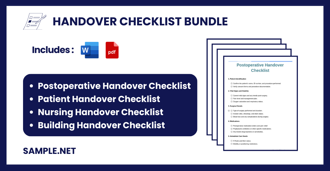 handover checklist bundle