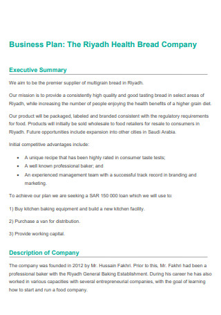 5+ FREE Bread Bakery Business Plan Samples to Download