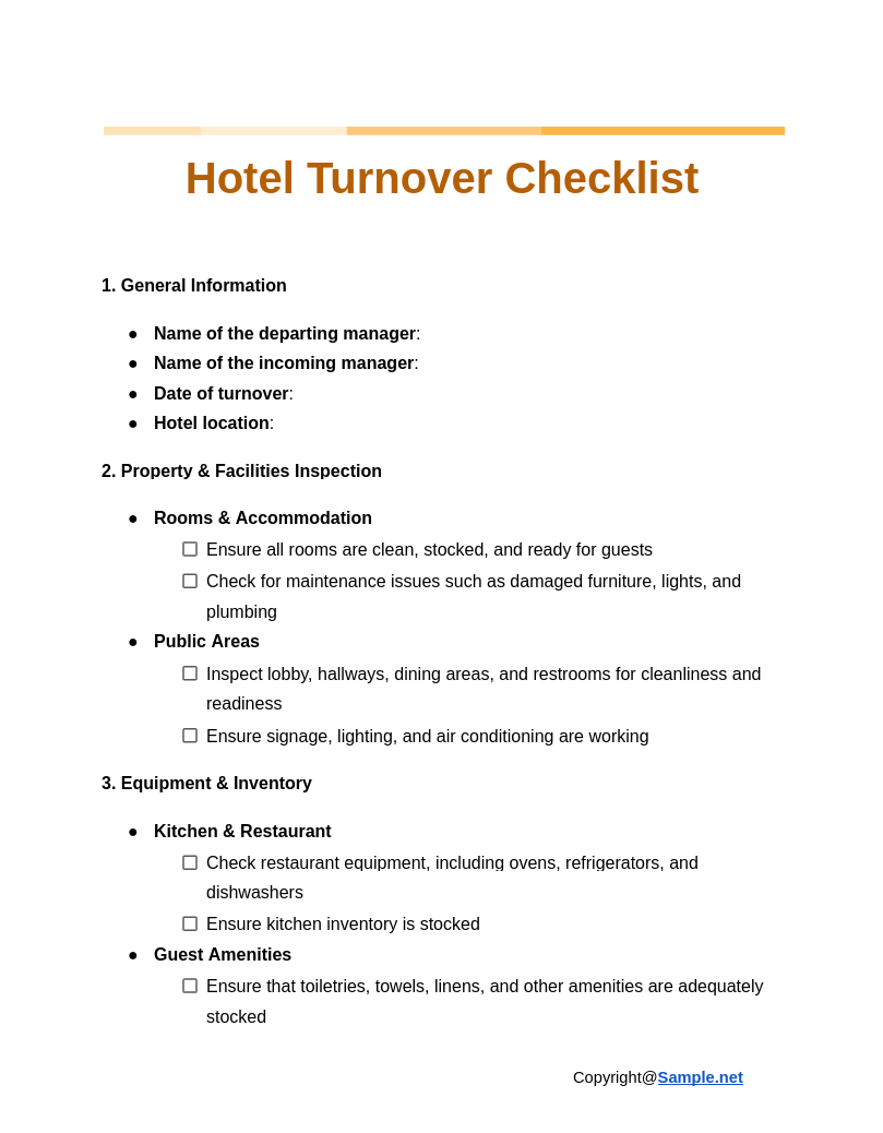 Hotel Turnover Checklist Google Docs 11 11 2024 10 48 AM