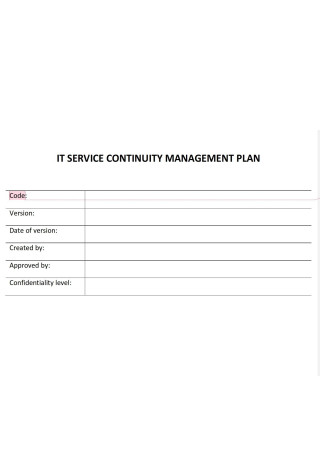 IT Service Continuity Plan Example