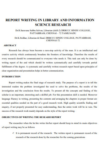 Information Science Research Report