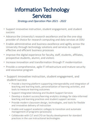 Information Technology Strategic Operational Plan