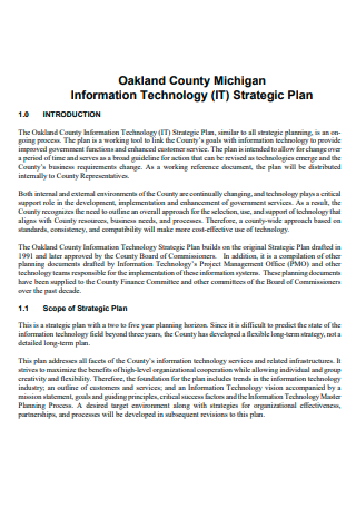Information Technology Strategic Plan Format