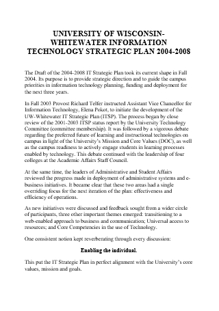 Information Technology Strategic Plan in DOC