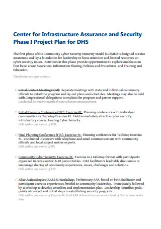 Infrastructure Assurance and Security Project Plan